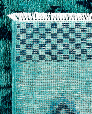 Overdyed Hand-Knotted Wool Modern-Contemporary Green Area Rug 3' 10" x 4' 3"