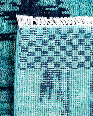 Modern, One-of-a-Kind Hand-Knotted Runner Rug  - Blue, 2' 6" x 10' 5"