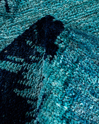 Modern, One-of-a-Kind Hand-Knotted Runner Rug  - Blue, 2' 6" x 10' 5"