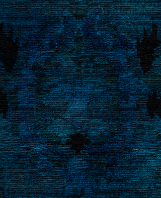 Contemporary Overdyed Wool Hand Knotted Blue Area Rug 7' 10" x 9' 9"