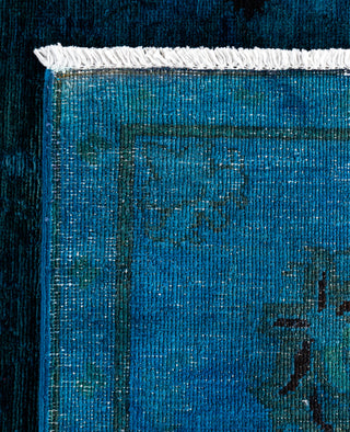 Contemporary Overdyed Wool Hand Knotted Blue Area Rug 7' 10" x 9' 9"