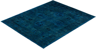 Contemporary Overdyed Wool Hand Knotted Blue Area Rug 7' 10" x 9' 9"