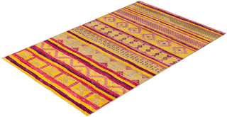 Overdyed Hand-Knotted Wool Modern-Contemporary Multi Area Rug 5' 2" x 8' 2"