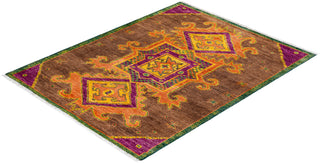 Modern - Contemporary Hand-Knotted Brown Area Rug 4' 2" x 6' 4"