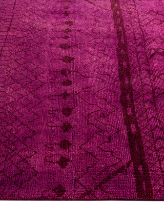 Overdyed Hand-Knotted Wool Modern-Contemporary Purple Area Rug 3' 10" x 6' 2"