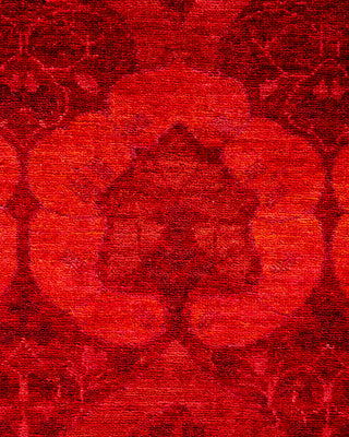 Overdyed Hand-Knotted Red Area Rug 6' 2" x 8' 6"