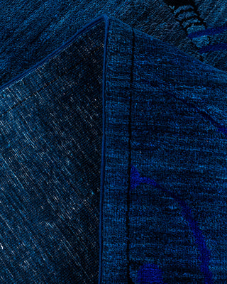 Overdyed Hand-Knotted Blue Area Rug 6' 1" x 9' 3"