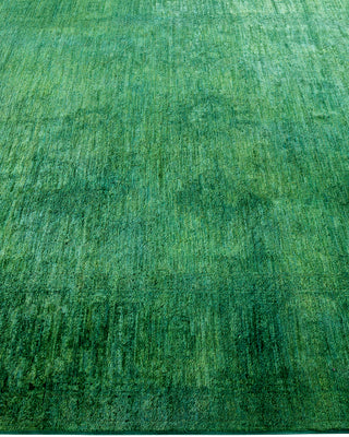 Overdyed Hand-Knotted Green Area Rug 6' 0" x 8' 10"