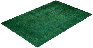 Overdyed Hand-Knotted Green Area Rug 6' 0" x 8' 10"