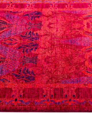 Overdyed Hand-Knotted Wool Modern-Contemporary Pink Area Rug 2' 10" x 5' 5"
