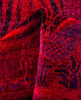 Overdyed Hand-Knotted Wool Modern-Contemporary Pink Area Rug 2' 10" x 5' 5"