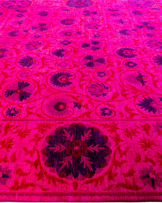 Overdyed Hand-Knotted Pink Area Rug 9' 2" x 12' 7"
