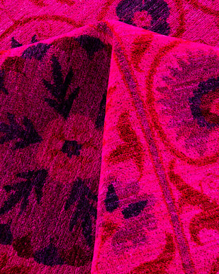 Overdyed Hand-Knotted Pink Area Rug 9' 2" x 12' 7"