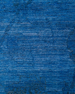 Contemporary Hand-Knotted Overdyed Blue Area Rug 7' 10" x 9' 9"