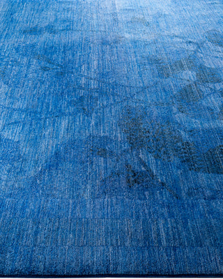 Contemporary Hand-Knotted Overdyed Blue Area Rug 7' 10" x 9' 9"