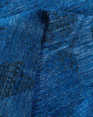 Contemporary Hand-Knotted Overdyed Blue Area Rug 7' 10" x 9' 9"