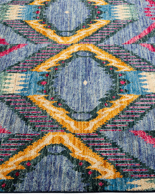 Modern - Contemporary Hand-Knotted Blue Runner 4' 0" x 10' 3"