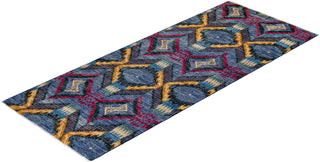 Modern - Contemporary Hand-Knotted Blue Runner 4' 0" x 10' 3"