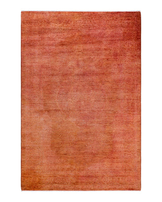 Contemporary Overyed Wool Hand Knotted Pink Area Rug 5' 0" x 7' 9"