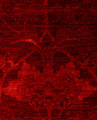 Contemporary Overdyed Wool Hand Knotted Red Runner 2' 6" x 9' 8"