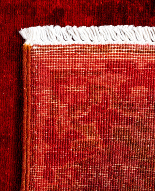 Contemporary Overdyed Wool Hand Knotted Red Runner 2' 6" x 9' 8"