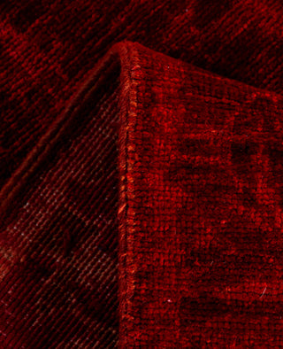 Contemporary Overdyed Wool Hand Knotted Red Runner 2' 6" x 9' 8"