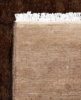 Contemporary Overdyed Wool Hand Knotted Brown Runner 2' 6" x 10' 0"