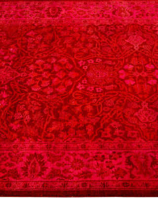 Contemporary Hand-Knotted Overdyed Pink Runner 3' 1" x 25' 1"