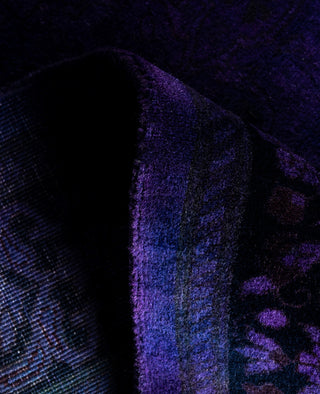 Contemporary Overdyed Wool Hand Knotted Purple Runner 2' 9" x 17' 8"