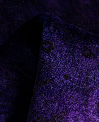 Contemporary Overdyed Wool Hand Knotted Purple Runner 2' 9" x 17' 8"