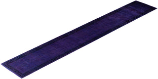 Contemporary Overdyed Wool Hand Knotted Purple Runner 2' 9" x 17' 8"