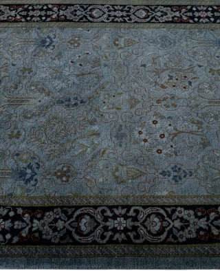 Contemporary Overdyed Wool Hand Knotted Black Runner 2' 6" x 16' 4"