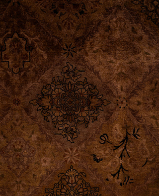 Overdyed One-of-a-Kind Wool Brown Octagon Area Rug 8' 1" x 8' 1"