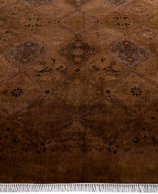 Overdyed One-of-a-Kind Wool Brown Octagon Area Rug 8' 1" x 8' 1"