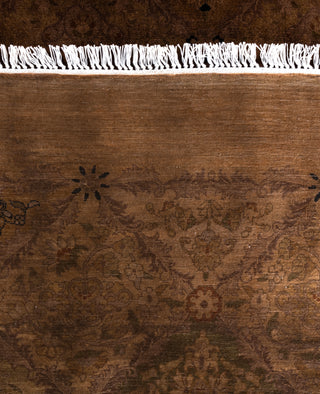 Overdyed One-of-a-Kind Wool Brown Octagon Area Rug 8' 1" x 8' 1"