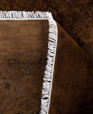 Overdyed One-of-a-Kind Wool Brown Octagon Area Rug 8' 1" x 8' 1"