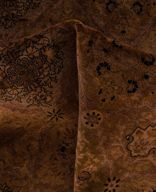 Overdyed One-of-a-Kind Wool Brown Octagon Area Rug 8' 1" x 8' 1"