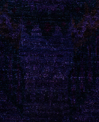 Contemporary Overdyed Wool Hand Knotted Purple Runner 2' 6" x 6' 4"
