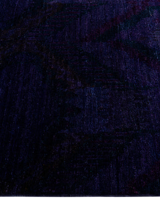 Contemporary Overdyed Wool Hand Knotted Purple Runner 2' 6" x 6' 4"