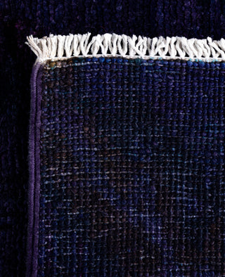 Contemporary Overdyed Wool Hand Knotted Purple Runner 2' 6" x 6' 4"