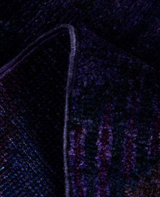 Contemporary Overdyed Wool Hand Knotted Purple Runner 2' 6" x 6' 4"