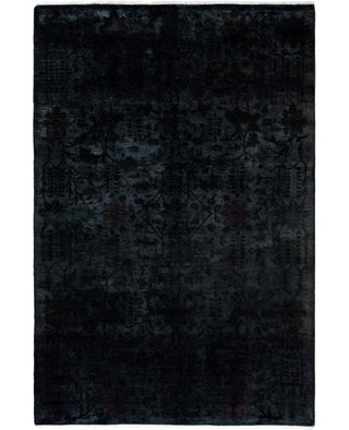 Overdyed One-of-a-Kind Wool Green Area Rug 4' 2" x 6' 1"