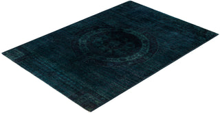 Contemporary Overdyed Wool Hand Knotted Green Area Rug 6' 2" x 8' 10"