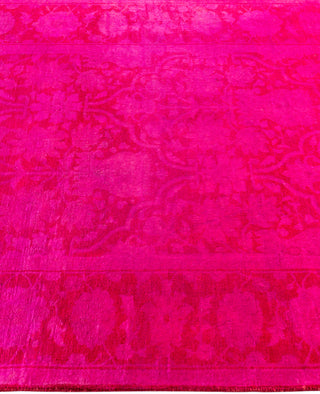 Overdyed One-of-a-Kind Wool Pink Area Rug 4' 1" x 5' 10"