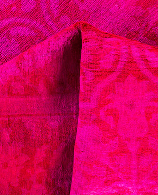 Overdyed One-of-a-Kind Wool Pink Area Rug 4' 1" x 5' 10"