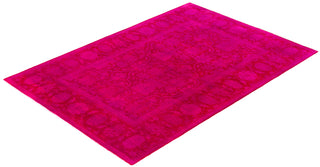 Overdyed One-of-a-Kind Wool Pink Area Rug 4' 1" x 5' 10"