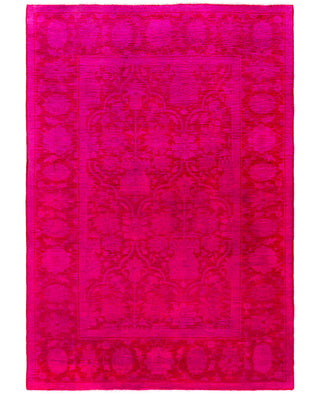 Overdyed One-of-a-Kind Wool Pink Area Rug 4' 1" x 5' 10"