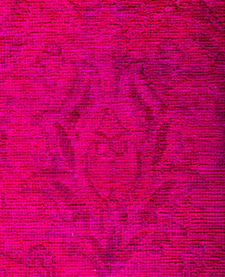 Contemporary Overdyed Wool Hand Knotted Pink Area Rug 4' 0" x 6' 4"