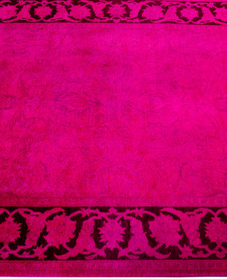 Contemporary Overdyed Wool Hand Knotted Pink Area Rug 4' 0" x 6' 4"