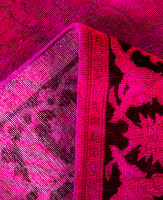 Contemporary Overdyed Wool Hand Knotted Pink Area Rug 4' 0" x 6' 4"